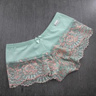Imagem de Calcinha calesson shortinho com renda duas cores - Attirance, Erva doc
