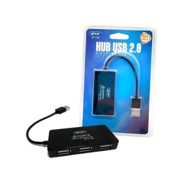 Imagem de Régua Cabo Hub Usb 2.0 De 4 Portas Rápidas Extensão Usb Pc - Knup