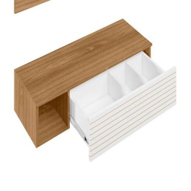 Imagem de Penteadeira Suspensa Joy Com Espelho E 1 Gaveta Para Quarto - Peternel