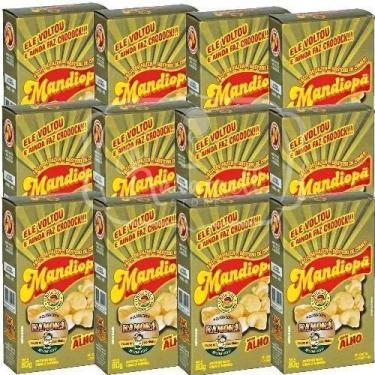 Imagem de Kit 12 Salgadinho Mandiopã Sabor Alho 80g Cada
