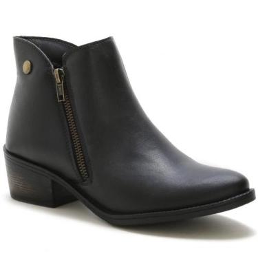 Imagem de Bota Botinha Feminina Beauty Cano Curto Ziper - Franboots, Preto, 38