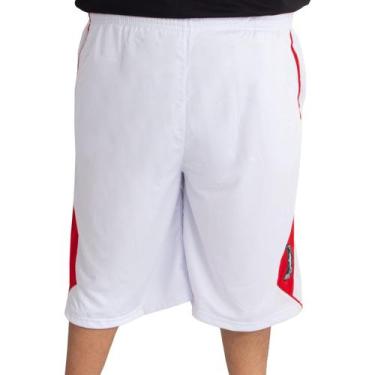 Imagem de Bermuda Basquete Masculina M10 Plus Size Action Fire, Branco, G1