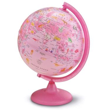 Imagem de Globo Terrestre Iluminado Pink Zoo 25cm Bivolt