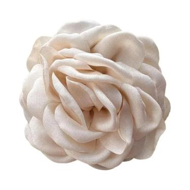 Imagem de Garra De Cabelo Elegante Flor Rosa Para Mulheres Elegante Parte De Trá