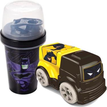 Imagem de Kit Copo Garrafa 320ml Batman com Carrinho Brinquedo Infantil - Plasut