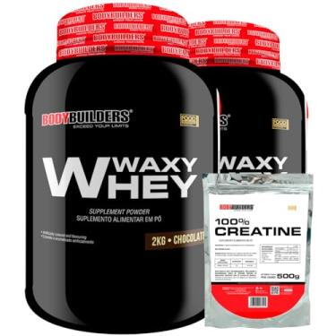 Imagem de Kit 2x Waxy Whey 2kg + 100% Creatina 500g - Bodybuilders (Chocolate)