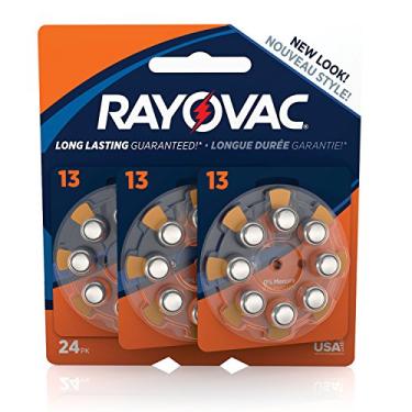 Imagem de Pilhas Rayovac sem mercúrio para aparelho auditivo, tamanho 13, N/a, 24-Pack