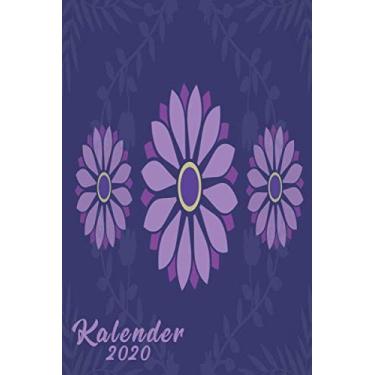 Imagem de Kalender 2020: Wochenplaner zum notieren, organisieren und planen ca. DIN A5 6x9. Kalender/Terminkalender/Monats- / Tagesübersicht/Kontakt- / ... listen/Design : Blumen Retro Bunt Pastell