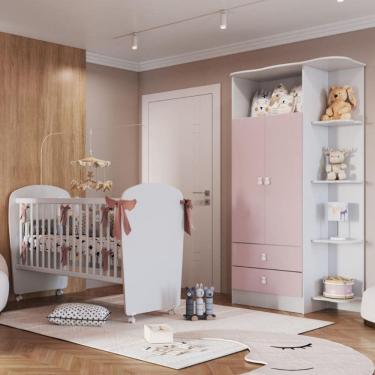 Imagem de Quarto de Bebê Completo Guarda Roupa e Berço Corujinha Percasa