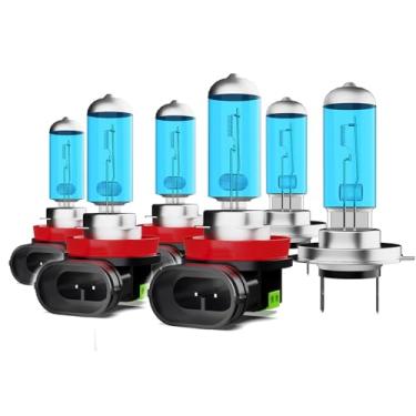 Imagem de ZPXGIZT Lâmpadas adequadas para Ford Fusion 2006-2018, H7 H11 H11 Faróis de neblina de farol alto baixo combo de lâmpadas de halogênio de alto desempenho, luz branca 6000K, pacote com 6