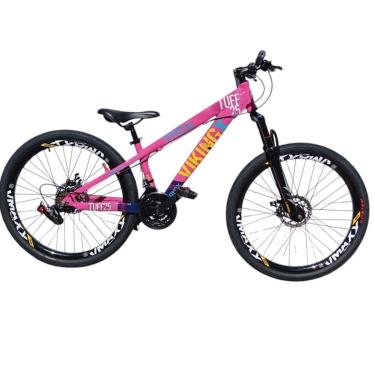 Imagem de Bicicleta 26 VikingX Tuff25 21v Freeride Freio Disco Hidraulico Pneu Balão Flame-Unissex