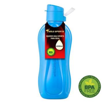 Imagem de Garrafa Squeeze Gold Sports Resistente - BPA FREE 1600ml, Azul, Unisse
