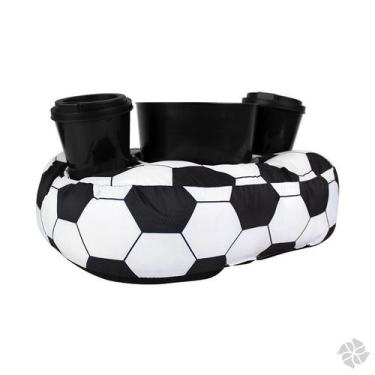 Imagem de Almofada Porta Pipoca com Balde e Copo Bola de Futebol - Kathavento