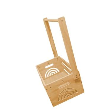 Imagem de Luwecf Armário de madeira para chá de bebê, com alça, prático, fácil montagem, cesta de armazenamento para bebês, recém-nascidos, brinquedos, fraldas, Arco-íris