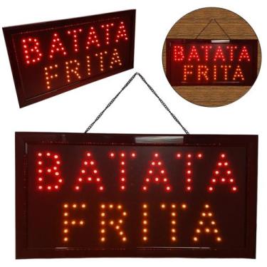 Imagem de Painel LED Batata Frita Placa Neon Fluorescente para Decoração de Bare
