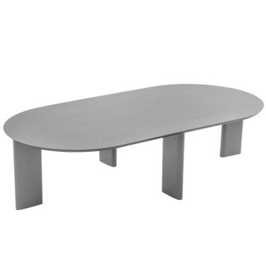 Imagem de Mesa de Centro Orgânica Chanfrada Artesano 120 cm (Largura) em MDP Nero (Preto) Pés Madeira Maciça