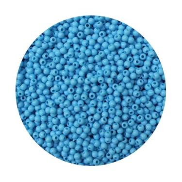 Imagem de Miçanga Pérola 4mm Abs ou Leitosa 100g Aprox 3800un Missanga Artesanato (Leitosa - Azul Claro)
