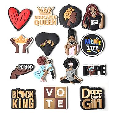 Imagem de 15 peças Black Lives Matter - Decorações de PVC BLM para tamancos e sandálias - Acessórios BLM para mulheres negras, meninas - lembrancinhas de festa e decoração de sapatos para apoiadores BLM