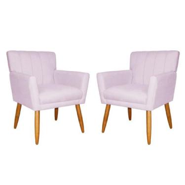 Imagem de Kit 02 Poltrona Cecília em Suede Escritório Recepção - Fina Mobília, L