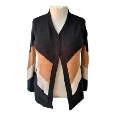 Imagem de Suéter Feminino Longo Quente Tricot Mousse Premium Grosso-Feminino