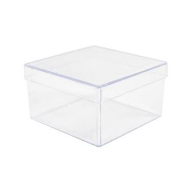 Imagem de Caixinha Em Acrílico Incolor 7cm Resistente Chata Lembrancinhas - 30 Unidades