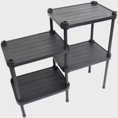 Imagem de Estante de Plástico Modular Multiuso 4 Prateleiras 2 Torres Preta Montável 52 Kg Qualyplas
