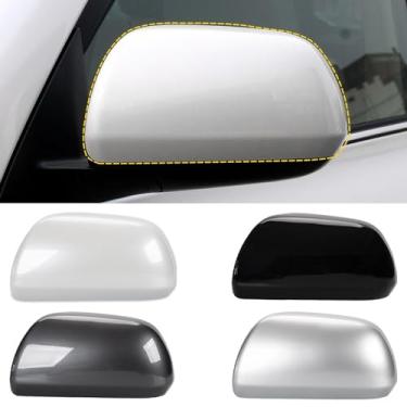 Imagem de Goholy Capa de espelho retrovisor para porta de carro compatível com Toyota Highlander 2008 2009 2010 2011 2012 2013 capa protetora para espelho retrovisor branco pérola lado esquerdo