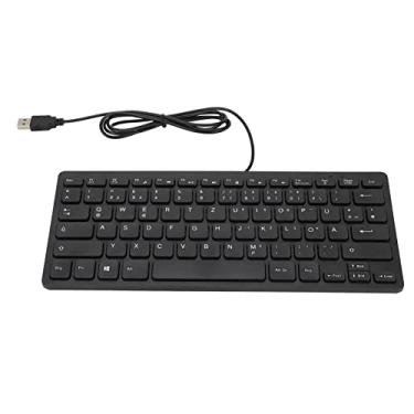 Imagem de Teclado de idioma ultrafino de 78 teclas, teclado de idioma bilíngue alemão/russo/francês, teclado de computador com fio USB para vários dispositivos de eficiência de trabalho,(alemão)