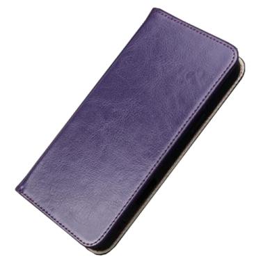 Imagem de HAO RIYLN Capas de couro real para Samsung Galaxy S25 Ultra/S25 Plus/S25, capa de telefone de couro de vaca com compartimentos para cartões, capa flip fólio, roxa, S25 Plus