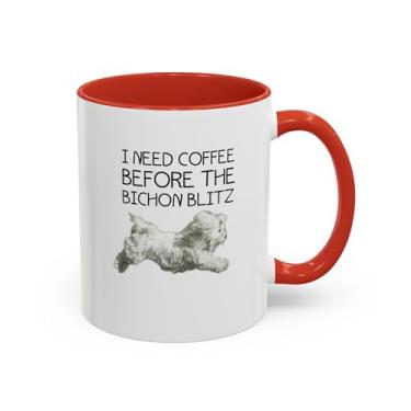 Imagem de Caneca de café engraçada Bichon Frise, presente para amantes de animais de estimação, caneca para mãe de cachorro, humor Bichon Blitz, presente para amantes de café