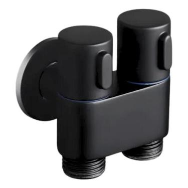 Imagem de Registro Duplo P/ Máquina Lava E Seca 1/4 Volta Cor Preto - Renmax Met