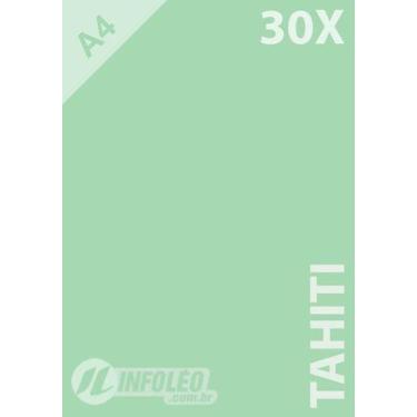 Imagem de 30 Folhas Papel Color Plus A4 180g Tahiti (verde Água)