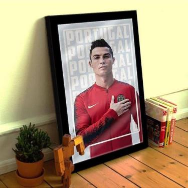 Imagem de Quadro Decorativo CR7 Portugal C/ Moldura e Vidro 33x25 A4 - Genérico,