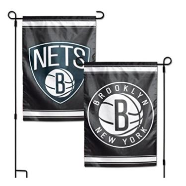 Imagem de WinCraft NBA Brooklyn Nets 31,7 cm x 45,7 cm logotipo de bandeira de jardim de dois lados