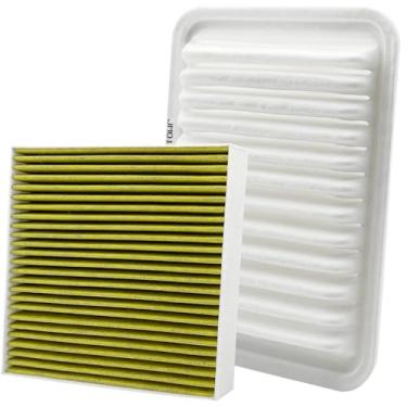 Imagem de Capume Kit de filtro de ar de motor de cabine de 2 peças serve para Corolla 2009-2019, Corolla iMac 2017-2018, Matriz 2009-2013, 2008-2014 xD, 2016 iM, 2009-2010 Vibe, substitui CF10285, 87133 9 a