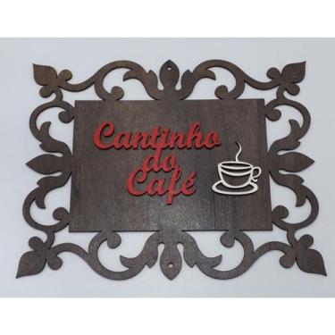 Imagem de Cantinho do Café Quadro Placa Plaquinha Decoração Moderna Madeira MDF 