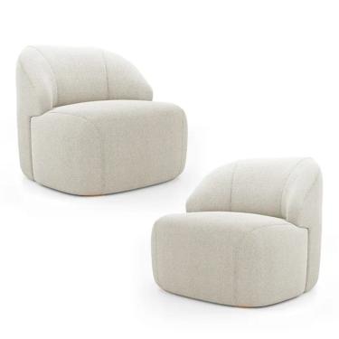 Imagem de Kit 2 Poltronas Organica Decorativa Eloa Boucle Bege - Londrilar