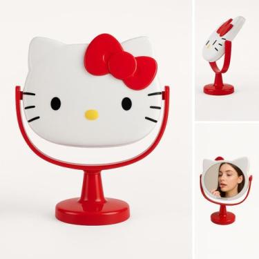 Imagem de Espelho de Mesa Hello Kitty Sanrio Reclinável Maquiagem