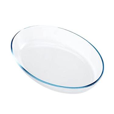 Imagem de WYUYIWH Tigelas para cozinha prato de peixe de vidro alto prato de cozinha forno micro-ondas tigela de aquecimento doméstico salada prato de comida utensílios de mesa 1,5/2/3L para lanche, sobremesa