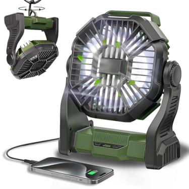 Imagem de Ventilador portátil recarregável, ventilador sem fio de 25400 mAh alimentado por bateria com lanterna LED, USB C, operado por bateria para viagem, quarto, casa, barraca, acampamento, escritório, praia