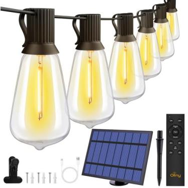 Imagem de Luzes solares de corda Ollny ST38 25+2 LEDs de 50 pés com controle rem