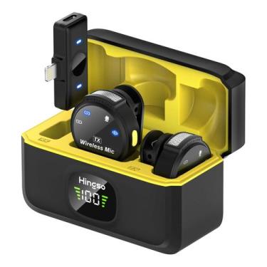 Imagem de Microfone de lapela sem fio Hingso para iPhone e Android