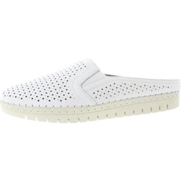 Imagem de Bella Vita Tênis feminino Refresh Slide Mule, Couro branco, 8.5 Wide