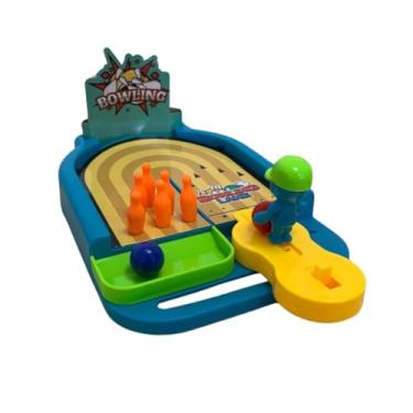 Imagem de Mini Boliche Infantil, Jogo de Mesa com 12 Peças, Brinquedo Educativo para Crianças