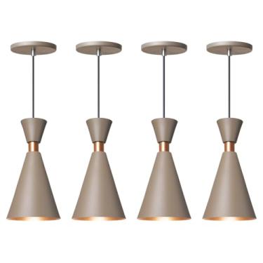 Imagem de Kit 4 Pendente Lustre Luminária Mini Pequim Fendi 24cm