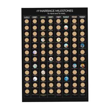 Imagem de Celegreat Pôster de raspar marco de casamento | Presente de casamento | Presente de recém-casado | Lista de desejos para casais