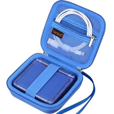 Imagem de Canboc Estojo de transporte para console de jogos portátil RG35XXSP/RG35XXSP, caixa de armazenamento de videogame, bolso de malha para cabo, cartão SD, azul (apenas capa)