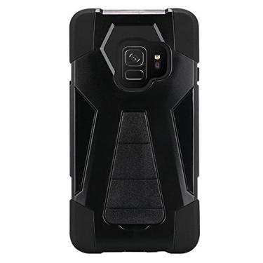 Imagem de AMZER Capa protetora fina com suporte híbrido de camada dupla para Samsung Galaxy S9 - Capa robusta preta com suporte