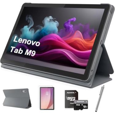 Imagem de Lenovo Tablet Tab M9 22.9 cm HD LCD, processador MediaTek Helio G80 de 8 núcleos, Android 12 ou posterior, 3 GB de RAM, 32 GB de armazenamento, bateria de longa duração, Dolby Atmos, câmera frontal,