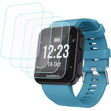 Imagem de Protetor de tela compatível com Garmin Forerunner 35, CKANDAY Pacote com 4 películas protetoras de vidro temperado antiarranhões de alta definição para cobertura total Smartwatch